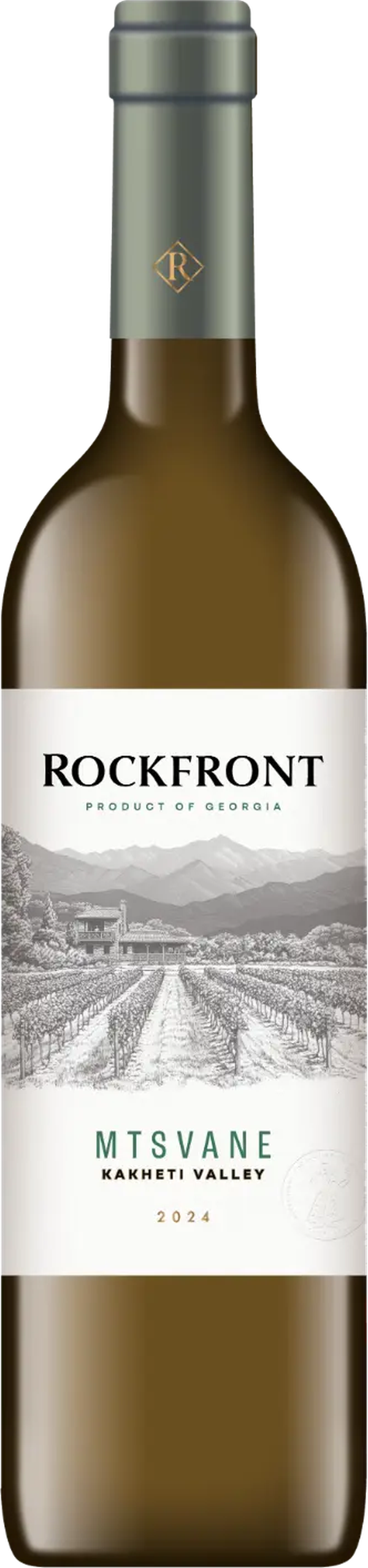Rockfront Mtsvane 2024 bottle with sage green capsule